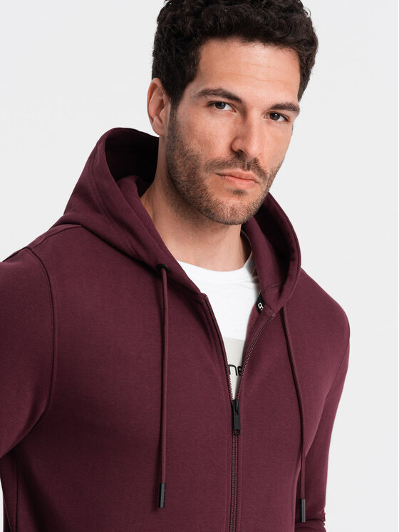 Ombre Ombre Mikina OM-SSBZ-0160 Bordó Regular Fit