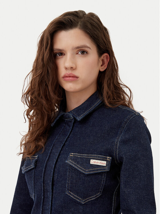 Calvin Klein Jeans Calvin Klein Jeans džinsiniai marškiniai Lean J20J224539 Tamsiai mėlyna Regular Fit