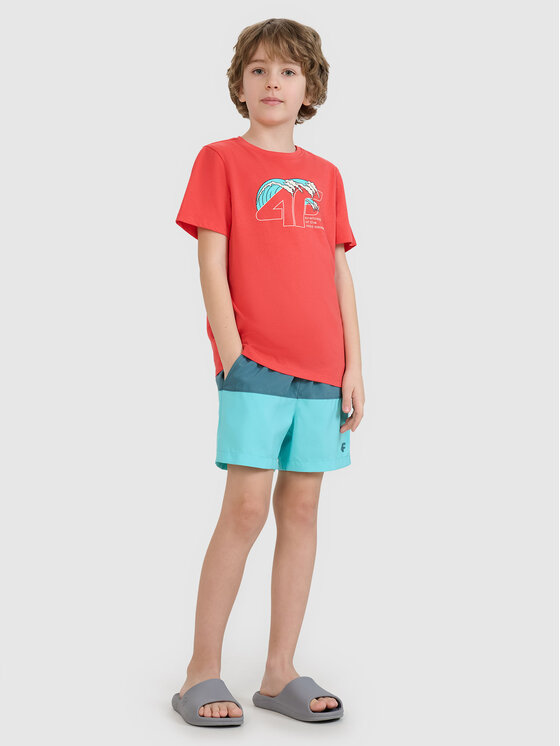 4F 4F Sportovní kraťasy VIBRANT WARMTH Tyrkysová Regular Fit