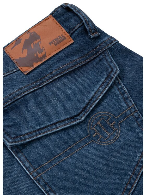 PITBULL PITBULL Szorty jeansowe Navy Wash Longspur Granatowy Regular Fit