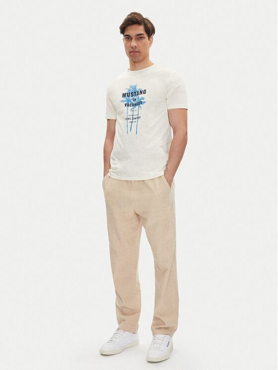 Mustang Mustang T-Shirt Austin 1016490 Biały Regular Fit