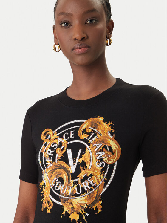 Versace Jeans Couture Versace Jeans Couture Každodenné šaty 80HAOE01 CJ02E Čierna Slim Fit