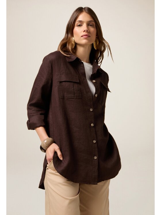 Oltre Oltre Camicia 5197J000751N022 Marrone Over Fit