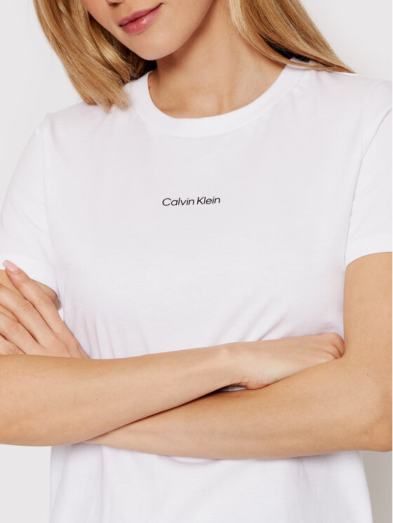 Calvin Klein Calvin Klein T-Shirt Micro Logo K20K203677 Biały Regular Fit