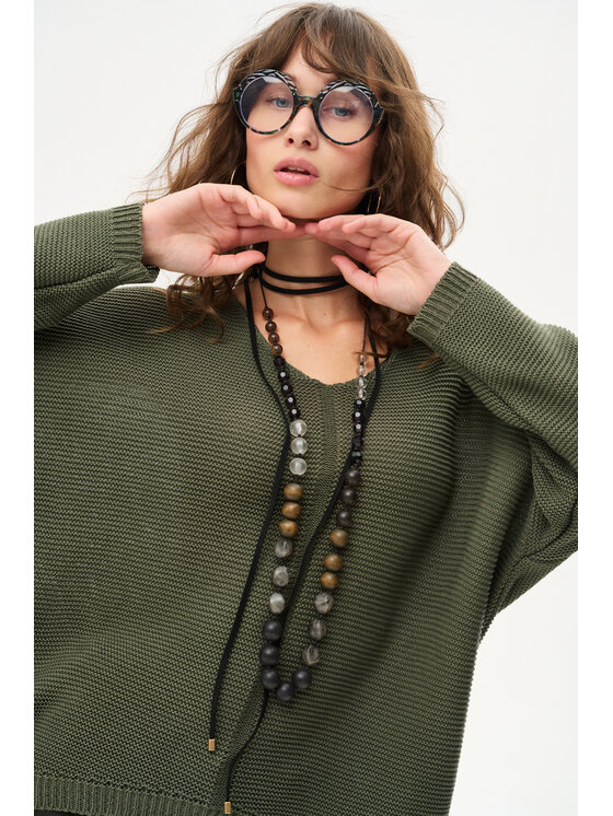 blue shadow blue shadow Sweter Danthe Zielony Regular Fit