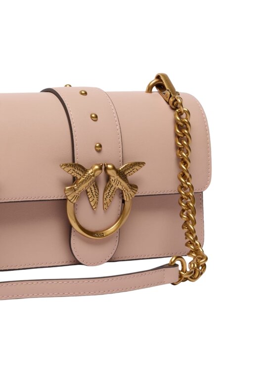 PINKO PINKO Borsa borsa in pelle liscia nera Rosa