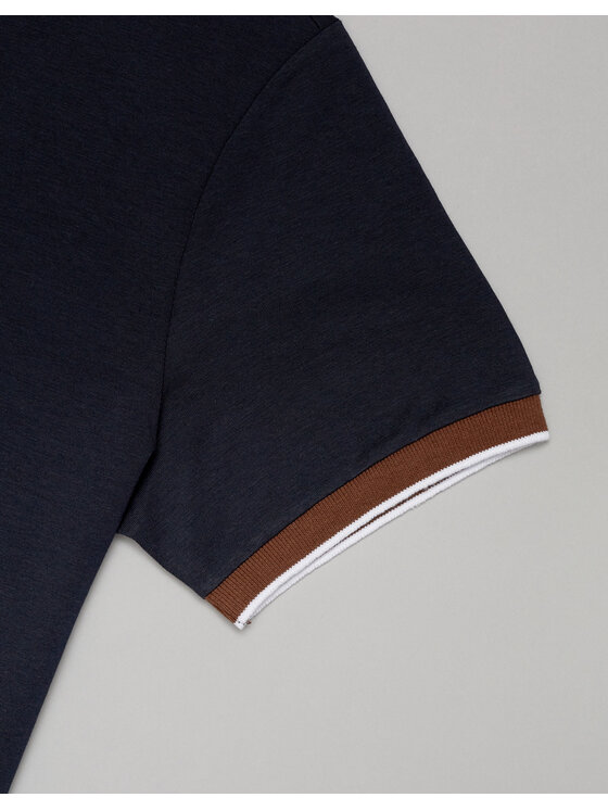 Borgio Borgio T-Shirt gerbini Granatowy Slim Fit