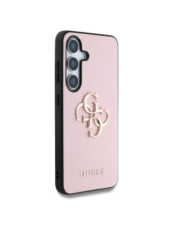 Guess Guess Etui na telefon Grained Big 4G Logo Small Classic Logo Różowy
