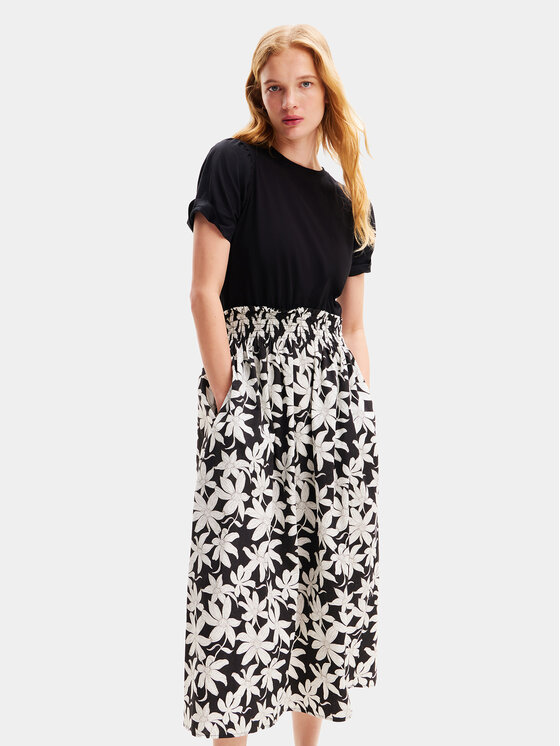 Desigual Desigual Vasarinė suknelė Marlon 24SWVW40 Juoda Regular Fit