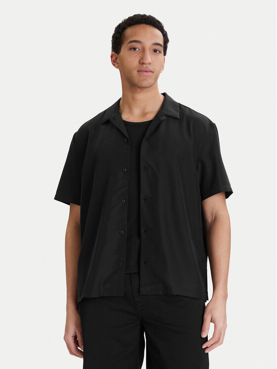 Calvin Klein Cămașă LV04LF114G Negru Relaxed Fit