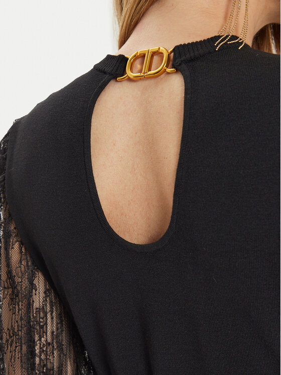 TWINSET TWINSET Трикотажна сукня 242TT3160 Чорний Slim Fit