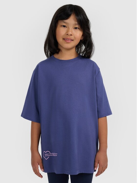 4F 4F T-Shirt 4FJRAW25TTSHF3187-33S Niebieski Oversize