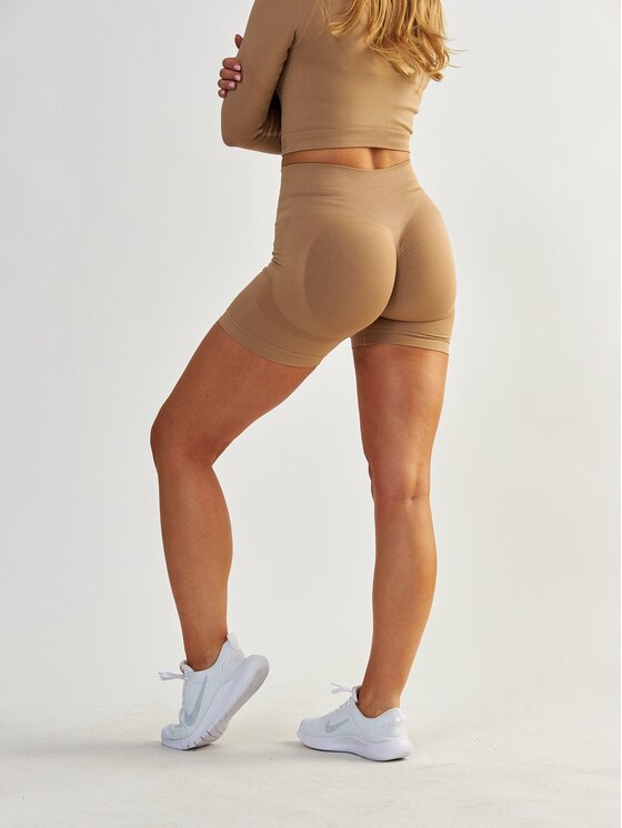 BeShaped BeShaped Szorty sportowe Modelujące Power Up! Beżowy Shaping Fit