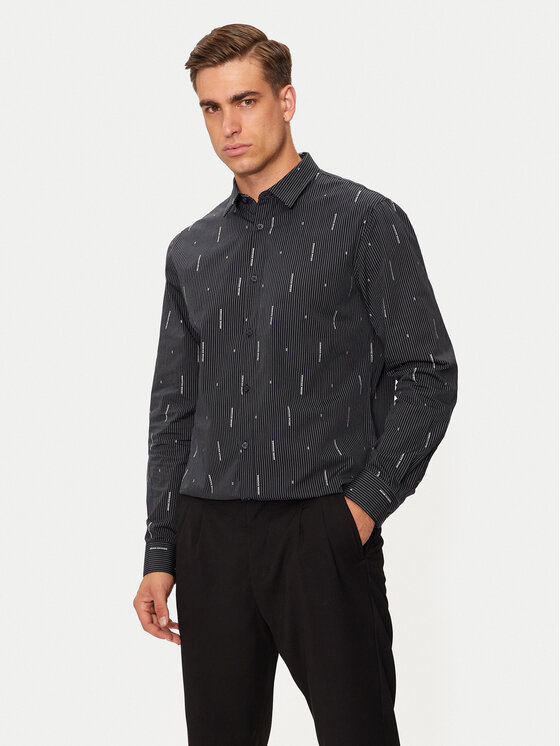 Armani Exchange Armani Exchange Marškiniai 6DZC06 ZN5DZ 55JX Tamsiai mėlyna Regular Fit