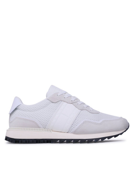 Sneakers Tommy Jeans Runner Mix Material EM0EM01167 Alb