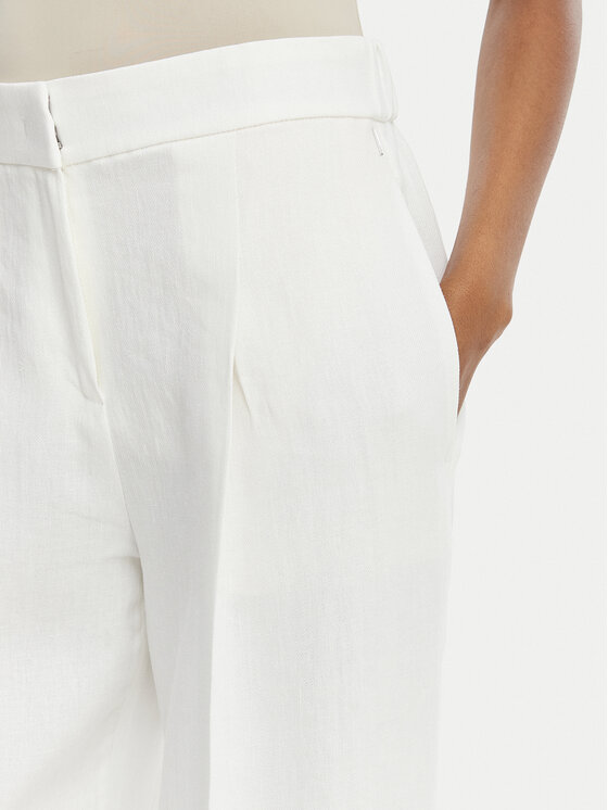 BOSS BOSS Spodnie materiałowe Tiana 50557443 Biały Relaxed Fit