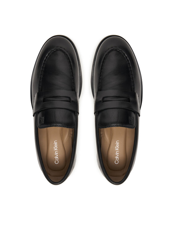 Calvin Klein Calvin Klein Halbschuhe Ess Rubber Penny Loafer Pol Lth HM0HM02025 Schwarz