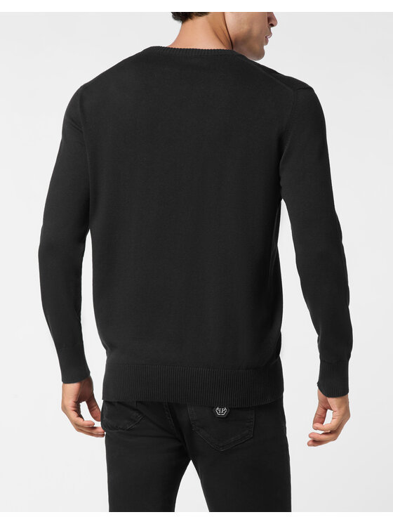 PHILIPP PLEIN PHILIPP PLEIN Sweter 26019 Czarny Regular Fit