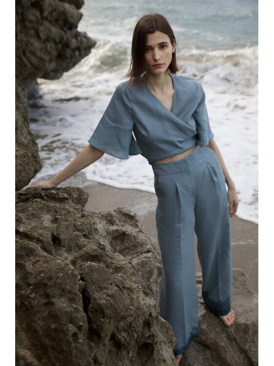 Duende Duende Spodnie materiałowe Phila Pants Niebieski Regular Fit