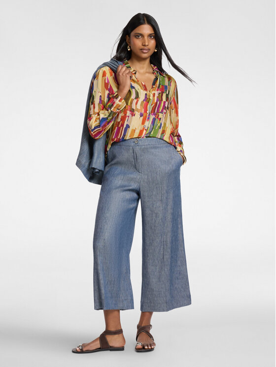 Elena Mirò Elena Mirò Pantaloni di tessuto P095P000442N034 Blu Cropp Fit