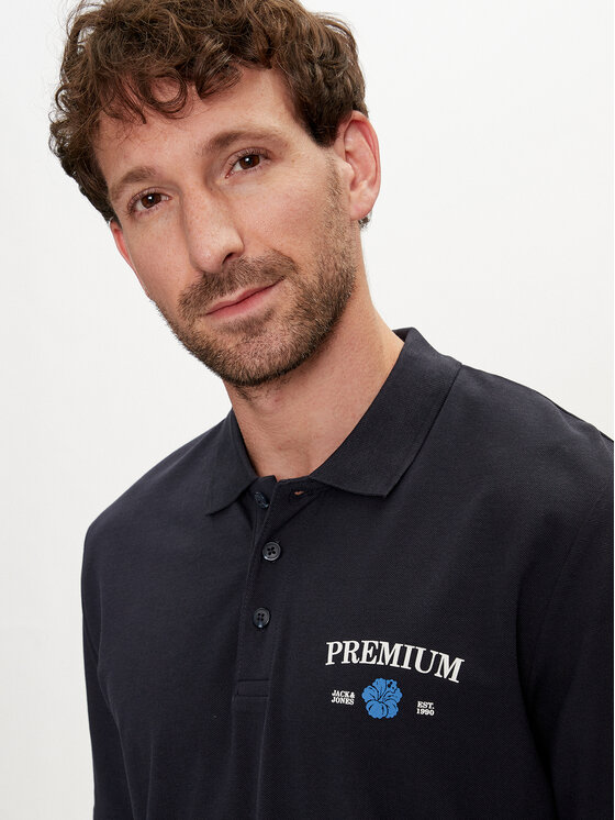 Jack & Jones Jack & Jones Polo Jprblaalfie 12259678 Granatowy Regular Fit