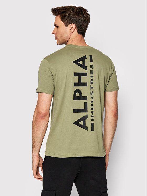 Alpha Industries Alpha Industries Tričko Backprint 128507 Zelená Regular Fit