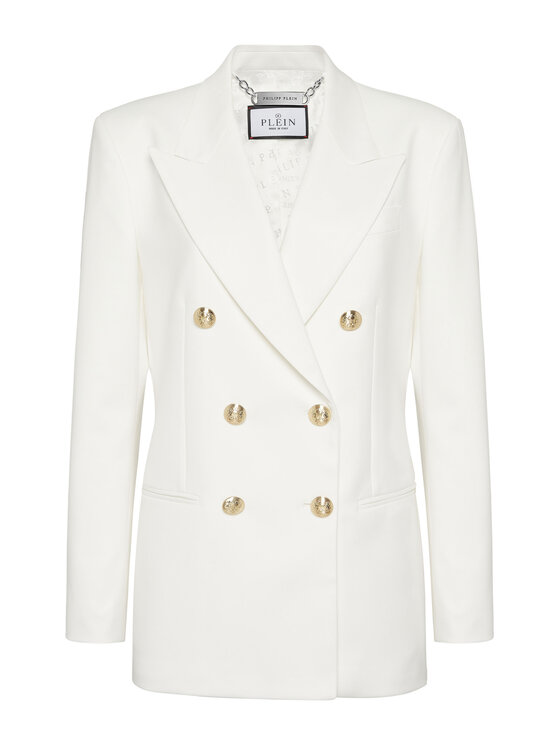 PHILIPP PLEIN PHILIPP PLEIN Marynarka 24537 Biały Loose Fit