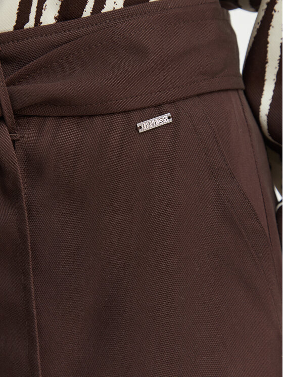 Guess Guess Šortky z materiálu W5GD1R WG4C2 Tmavě hnědá Regular Fit