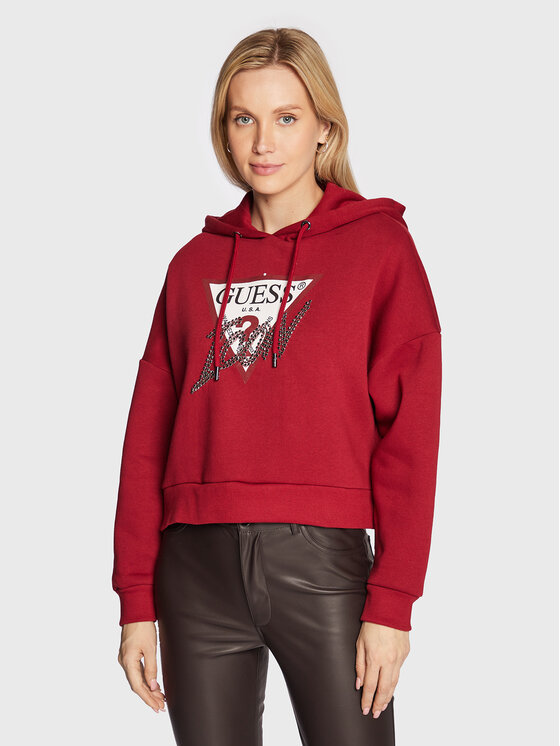 Felpa Icon W2BQ17 KB683 Bordeaux Regular Fit