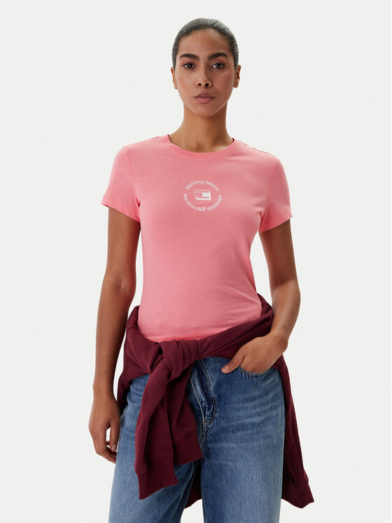 Tommy Jeans Tricou DW0DW22273 Roz Slim Fit