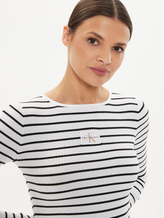 Calvin Klein Jeans Calvin Klein Jeans Pullover J20J223611 Weiß Slim Fit