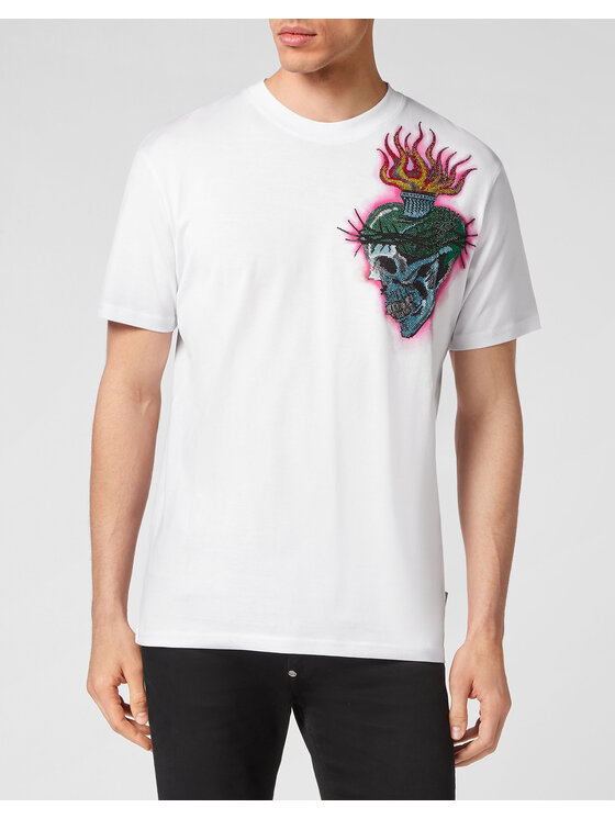 PHILIPP PLEIN PHILIPP PLEIN Tričko 1885 Biela Regular Fit