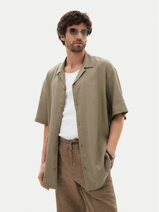 Emporio Armani Emporio Armani Camicia EM000593 AF12356 U6189 Marrone Regular Fit