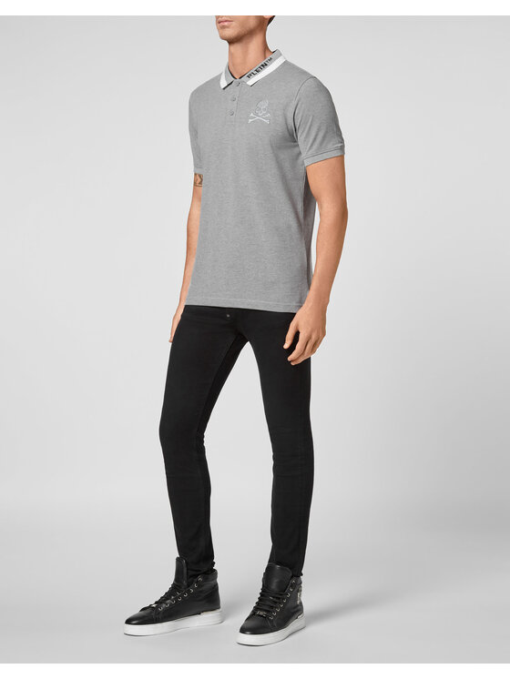 PHILIPP PLEIN PHILIPP PLEIN Polo 10407 Beżowy Slim Fit
