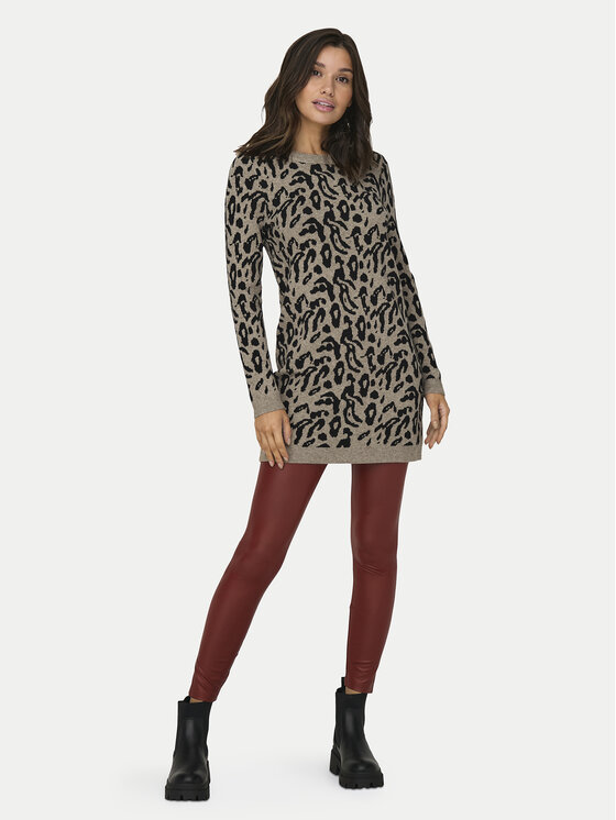 ONLY ONLY Úpletové šaty Jenni 15321988 Béžová Regular Fit