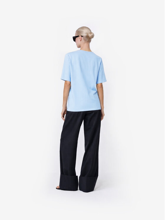 La Mania La Mania T-Shirt LUCY Niebieski jasny Basic Fit