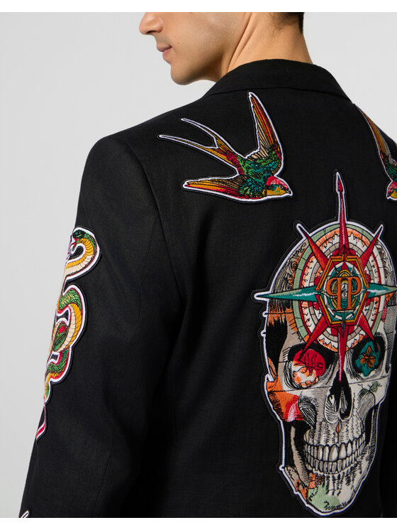 PHILIPP PLEIN PHILIPP PLEIN Marynarka 29165 Czarny Regular Fit