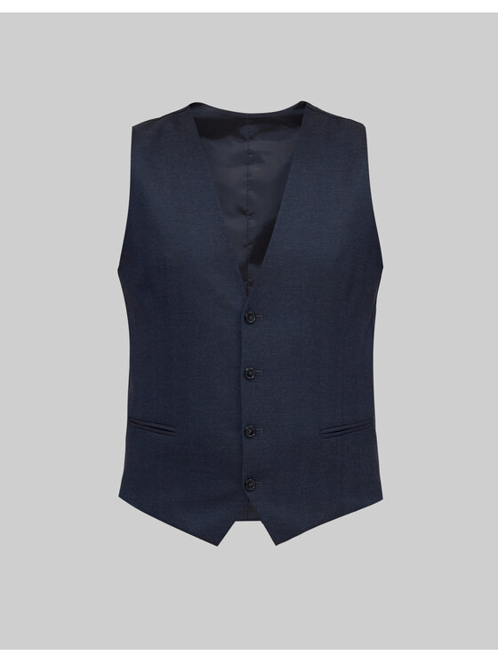 Borgio Borgio Kamizelka zogno Granatowy Slim Fit