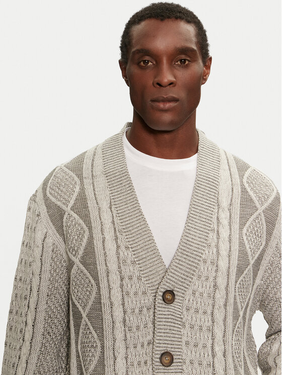 Brave Soul Brave Soul Kardiganas MK-248ASHBERY Pilka Regular Fit