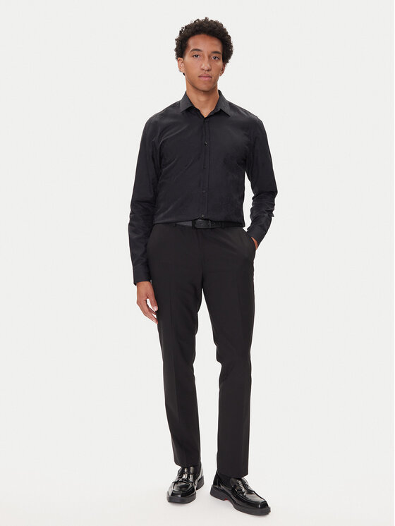HUGO HUGO Koszula Elisha02 50544981 Czarny Slim Fit