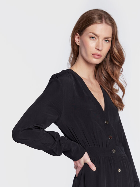 Sisley Sisley Sukienka koszulowa 4B5FLV01P Czarny Regular Fit