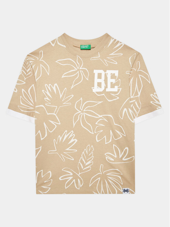 Chłopięcy T-Shirt United Colors Of Benetton, Rozmiar 130, Biały, 34D3C10BM