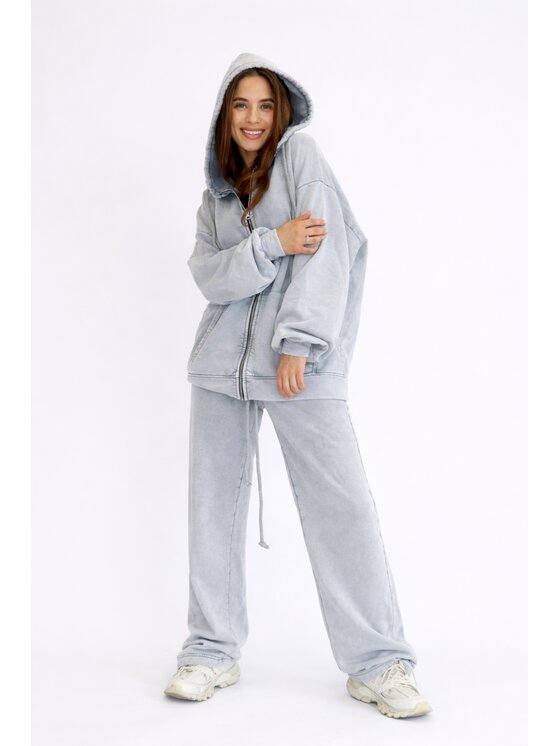 MissDenim MissDenim Dres Double Belt Tracksuit Set Szary Oversize