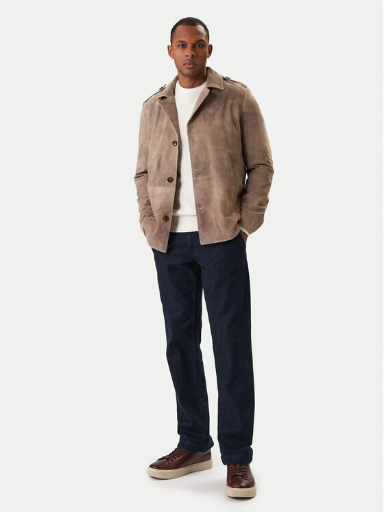 Milestone Milestone Giacca di pelle Adrian 611631 60730 Beige Regular Fit