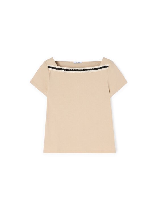 Motivi Motivi T-Shirt G312W003353N002 Écru Regular Fit