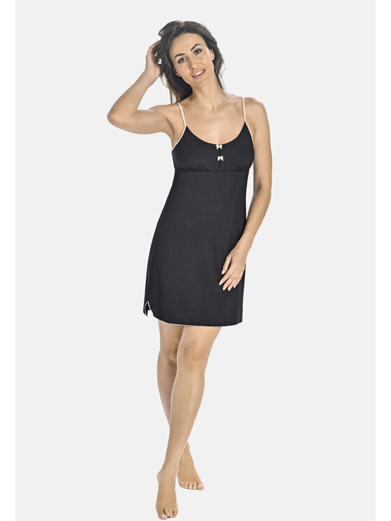 Teyli Teyli Koszula nocna 471 Czarny Regular Fit