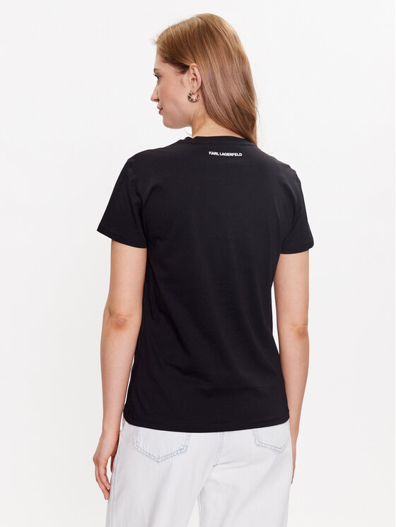 KARL LAGERFELD KARL LAGERFELD T-Shirt Ikonik 2.0 Choupette 230W1703 Černá Regular Fit
