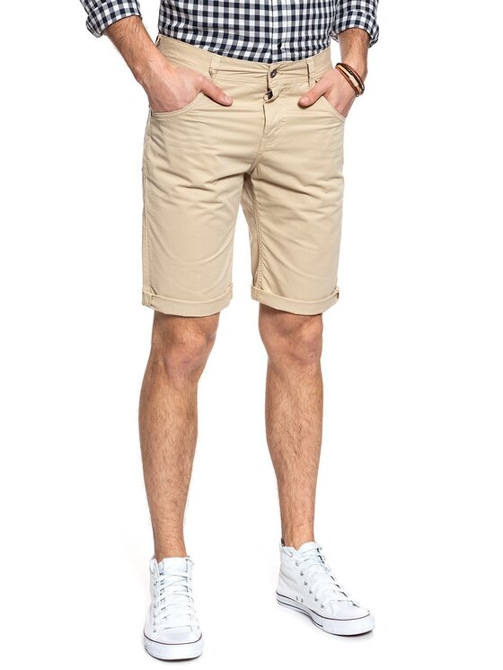 Mustang Mustang Pantaloncini di jeans CHICAGO SHORT Beige Slim Fit