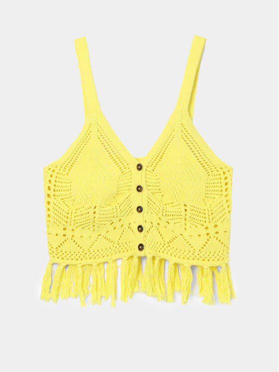 Desigual Desigual Top Madagascar 24SWMF01 Giallo Regular Fit