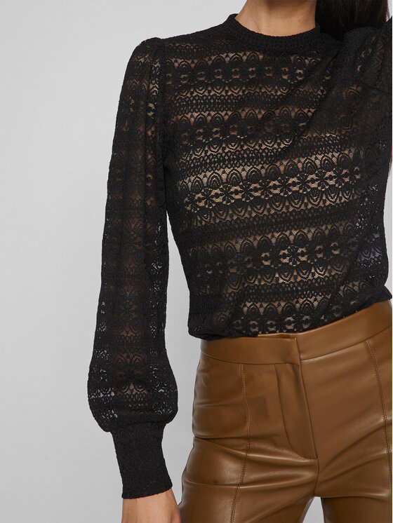 Vila Vila Blusa 14089795 Nero Regular Fit
